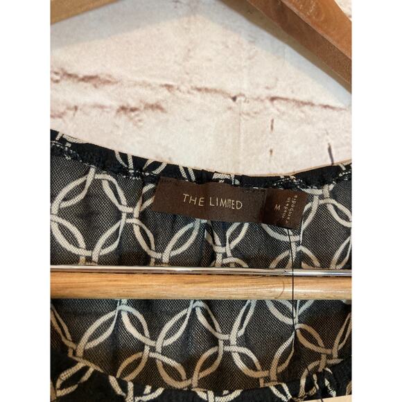 The Limited Top Womens Medium Mesh Black Chain Link Print Stretch Short Sleeve - Picture 13 of 13